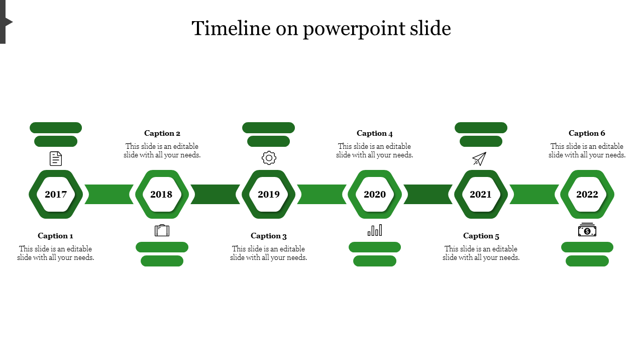 timeline on powerpoint slide-6-Green